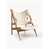 Audo Copenhagen Poltrona lounge in pelle di pecora Knitting - Beige, Bianco