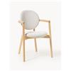 Westwing Collection Sedia in legno con rivestimento bouclé Maia