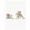 Bloomingville Set di 2 portacandele fatti a mano Rory - Beige, Blu, Bianco