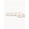 Westwing Collection Divano angolare componibile 4 posti in teddy-bouclé Wolke - Bianco