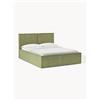 Westwing Collection Letto imbottito in velluto a coste con spazio contenitore aggiuntivo Dream