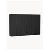 Westwing Collection Armadio componibile ad ante battenti Leon, larg. 300 cm, in diverse varianti - Nero