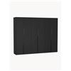 Westwing Collection Armadio componibile ad ante battenti Leon, larg. 300 cm, in diverse varianti - Nero
