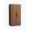 Westwing Collection Armadio componibile con ante battenti Simone, larg. 100 cm, varie misure - Marrone