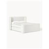 Westwing Collection Letto boxspring in bouclé Perla - Bianco