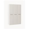 Westwing Collection Armadio con boiserie componibile con ante battenti Charlotte, larg. 150 cm, varie misure - Beige