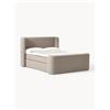 Westwing Collection Letto boxspring in bouclé Perla - Marrone