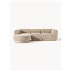 Westwing Collection Divano componibile 3 posti in teddy bouclé con poggiapiedi (sinistra/destra) Natalie -