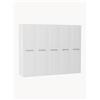 Westwing Collection Armadio componibile con ante battenti Charlotte, Larg. 250 cm, in diverse varianti - Bianco
