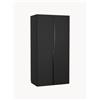 Westwing Collection Armadio componibile ad ante battenti Leon, larg. 100 cm, diverse varianti - Nero