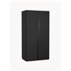 Westwing Collection Armadio componibile ad ante battenti Leon, larg. 100 cm, diverse varianti - Nero