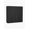 Westwing Collection Armadio componibile ad ante battenti Leon, larg. 200 cm, in diverse varianti - Nero