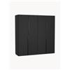 Westwing Collection Armadio componibile ad ante battenti Leon, larg. 200 cm, in diverse varianti - Nero