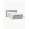 Westwing Collection Letto boxspring in bouclé Lennon - Grigio