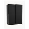 Westwing Collection Armadio componibile con ante battenti Leon, larg. 150 cm, diverse varianti - Nero