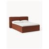 Westwing Collection Letto boxspring in bouclé Lennon - Terracotta