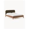 Westwing Collection Letto in legno con testiera in bouclé Jones
