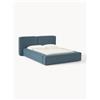 Westwing Collection Letto imbottito in bouclé Lennon - Blu
