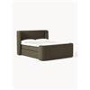 Westwing Collection Letto boxspring in bouclé Perla - Verde