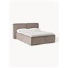 Westwing Collection Letto boxspring in velluto a coste Lennon - Marrone