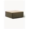 Westwing Collection Poggiapiedi per divano in bouclé con vano portaoggetti Lennon - Beige, Verde