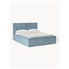 Westwing Collection Letto imbottito in velluto a coste Dream - Blu