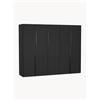 Westwing Collection Armadio componibile ad ante battenti Leon, larg. 250 cm, in diverse varianti - Nero