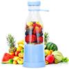 UQTUKO Frullatore Portatile, 380ml Mini Frullatore Elettrico con 4 Lame in Acciaio Inox Mixer Cucina USB Ricaricabile Mini mixer Frullatore Smoothie Make Per Frullati e Frullati,Succhi (Blu)