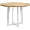 HOMCOM Tavolo da Pranzo Rotondo Moderno per 4 Persone, Ø100x75cm, Legno Naturale e Bianco|Aosom