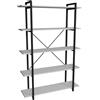 LBSIGN Libreria 5 Ripiani Stile Industrial 120x34x180 Jonah Bianca