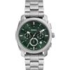 Fossil Machine orologio per uomo, movimento cronografo, con bracciale in acciaio inossiperbile o cinturino in pelle, 42 mm, Verde Smeraldo