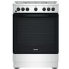 Indesit IS67G4PHX/E/1 Cucina a libera installazione 60x60, Piano cottura 4 fuochi, classe A, colore Inox, forno elettrico, Forno statico cavità XL 73 lt, Griglie effetto ghisa, Multilevel Flame