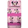 hermet Minnie Mouse, Set Lenzuolo Letto Singolo, Completo Letto Singolo Disney, Lenzuolo Sopra, Lenzuolo Con Angoli, Federa, Rosa,Disney, 100% Cotone, Prodotto Ufficiale