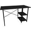 LBSIGN Scrivania Stile Industrial 120x60x72 Con Ripiani Laterali Adam Antracite