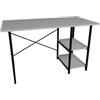 LBSIGN Scrivania Stile Industrial 120x60x72 Con Ripiani Laterali Adam Bianca