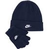 NIKE CLUB BEANIE/GLOVE SET blu (695)