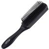 Fine Lines Spazzola per capelli a 7 file per uomini e donne, cuscino in gomma nera, ideale per capelli ricci o fini ed estensioni dei capelli, compagno di viaggio perfetto, design leggero e