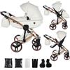 Junama Passeggino TRIO Diamond Fluo Individual 2in1 3in1 4in1 (16 - bianco e rame, 2in1 con adattatori)