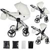 Junama Passeggino TRIO Diamond Fluo Individual 2in1 3in1 4in1 (15 - bianco e argento, 2in1)