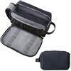 BAGSMART Beauty Case da Viaggio Uomo Donna, Borsa da Toilette con Doppia Apertura A Cerniera, Borsa per Cosmetici, Pellicola In Pelle Blu, M