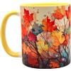 Shopi Zone Tazza in ceramica autunnale con albero con foglie in autunno, tazza per amanti dei fiori, tazza creativa, tazze uniche per momenti indimenticabili