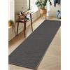 LEKEEPGO Tappeto Cucina Antiscivolo Lavabile 65x240cm, Passatoia Cucina, Tappeti Cucina Lavabile Antiscivolo, Assorbente Tappetino Cucina, Tappeto per Cucina, Corridoio, Lavanderia, Ufficio, Grigio