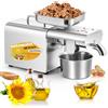 CGOLDENWALL 1000W Pressa per Olio Acciaio Inossidabile Casa Macchina di Freddo/Caldo Estrazione di Olio per Arachidi Sesamo Noci Semi di Girasole, Automatico Riscaldamento Termostatico 220V