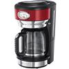 Russell Hobbs Macchina Caffè Americano Rosso - Con Filtro per Estrazione e Aroma ottimali - Max 10 tazze; Caraffa in Vetro da 1.25 L; Indicatore di Erogazione; 1000 W; Design Retro 21700-56