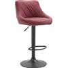 CLP Sgabello Design Imbottito Lazio In Similpelle I Sgabello Girevole Con Poggiapiedi I Sedia Alta Cucina Regolabile 83-104 CM, Colore:bordeaux, Colore del telaio:nero