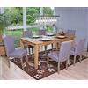 Mendler Set 6X sedie Littau Tessuto Soggiorno Cucina Sala da Pranzo 43x56x90cm Grigio Piedi Color Rovere