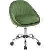WOLTU Sedia Girevole Ergonomica, Sedia da Scrivania Regolabile in Altezza con Rotelle, per Ufficio, Camera da Letto, Studio, in Velluto Verde, BS167dgn