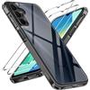 iVoler Anti Ingiallimento Chiaro Cover per Samsung Galaxy A16 4G / A16 5G con 2 Pezzi Pellicola Vetro Temperato, [Antiurto di Grado Militare] Custodia Trasparente Sottile Case, Nero