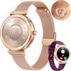 NONGAMX Orologio Smartwatch Donna Fitness Chiamate: Orologi Smart Watch Telefono Contapassi Impermeabile Polso Sanguigna Pressione Cardiofrequenzimetro Sport Tracker Bluetooth 1,27 Touchscreen Android iOS Oro