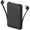 JELLYSUB Mini Power Bank con cavi integrati, batteria esterna 5000mAh, caricabatterie portatile per iPhone 15/14, iPad e altri smartphone